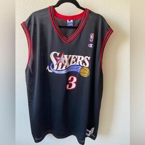Vintage Allen Iverson #3 Philadelphia 76ers Champion Jersey Size XXL 2XL